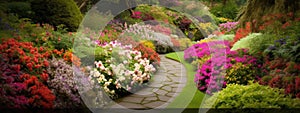 Image of beautiful colorful flowers garden