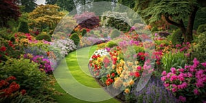 Image of beautiful colorful flowers garden