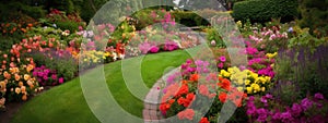 Image of beautiful colorful flowers garden