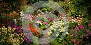 Image of beautiful colorful flowers garden