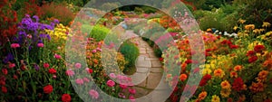 Image of beautiful colorful flowers garden