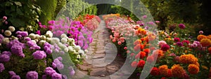 Image of beautiful colorful flowers garden