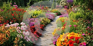 Image of beautiful colorful flowers garden