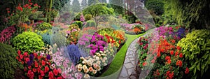 Image of beautiful colorful flowers garden