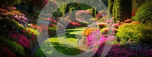 Image of beautiful colorful flowers garden