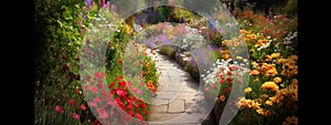 Image of beautiful colorful flowers garden