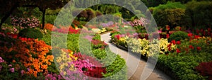 Image of beautiful colorful flowers garden