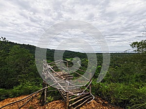 Image of beautiful green landscape at the peak Bukit Merah Karambunai,Sabah.