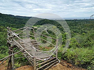 Image of beautiful green landscape at the peak Bukit Merah Karambunai,Sabah.