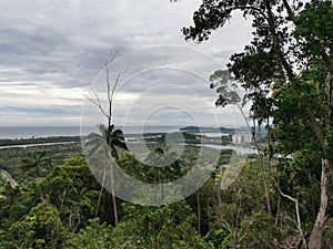 Image of beautiful green landscape from peak Bukit Merah Karambunai,Sabah.