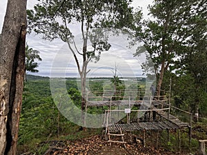 Image of beautiful green landscape from peak Bukit Merah Karambunai,Sabah.