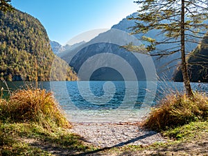 Image of beautiful landscape with lake and mountains