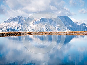 Image of beautiful landscape with lake and mountains