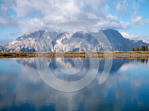 Image of beautiful landscape with lake and mountains