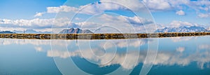 Image of beautiful landscape with lake and mountains