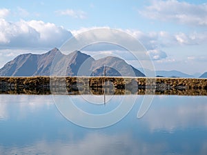 Image of beautiful landscape with lake and mountains