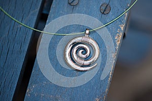 Image of beautiful silver pendant