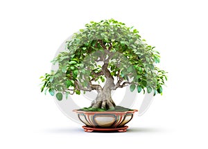 Image of beautiful thai socotranum tree in a pot on white background. Flower, Illustration, Generative AI