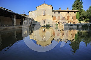 Image of the beautiful village of Bagno Vignoni in Val d`orcia.