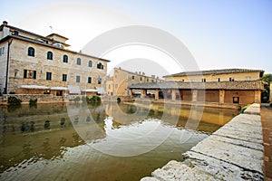 Image of the beautiful village of Bagno Vignoni in Val d`orcia.