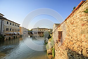 Image of the beautiful village of Bagno Vignoni in Val d`orcia.