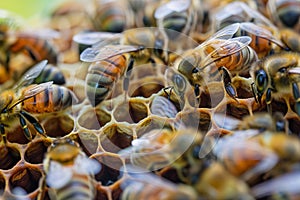 Image of bees on honeycomb