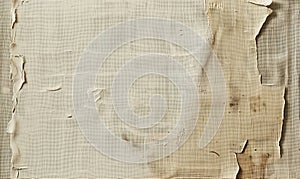 image of a beige aged linen texture on paper, gesso paint marks, scrapbook paper, distressed edges