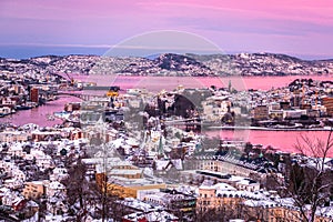 La città scenario vista aerea da sul rosa alba 