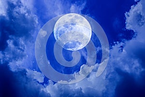 Full Moon in The Night Sky