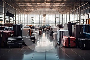 Image of big mass with baggage at the airport