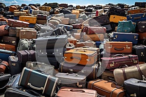 Image of big mass with baggage at the airport