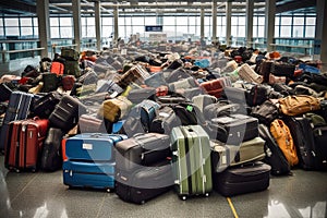 Image of big mass with baggage at the airport