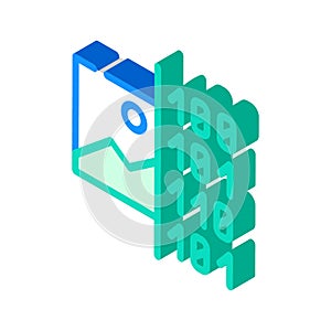 Image binary code isometric icon vector illustration