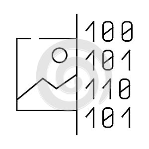 image binary code line icon vector illustration