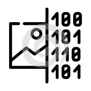 Image binary code line icon vector illustration