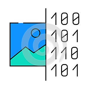 image binary code icon color illustration