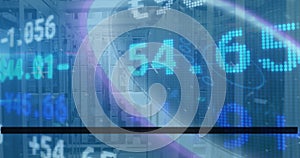 Image of binary code over background in globe and mid