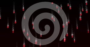 Image of binary coding data processing over black background
