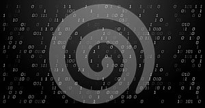 Image of binary coding data processing over black background
