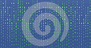 Image of binary coding data processing over blue background