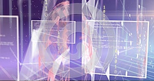 Image of binary coding and data processing over network of connections