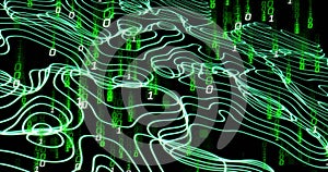 Image of binary coding data processing over network of connections