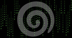 Image of binary coding digital data processing over black background