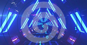 Image of binary coding and digital tunnel over circles