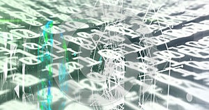 Image of binary coding numbers changing over networks of connections