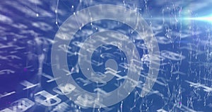 Image of binary coding numbers changing over networks of connections