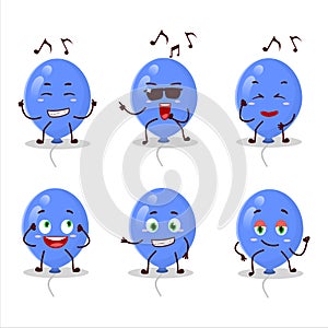 An image of blue balloons dancer cartoon character enjoying the music