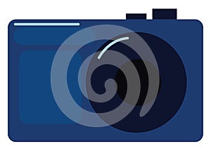 Image of blue camera, vector or color illustration