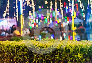 Image of blurred bokeh background with colorful lights