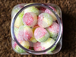 Image of boiled candy inside a glass jar